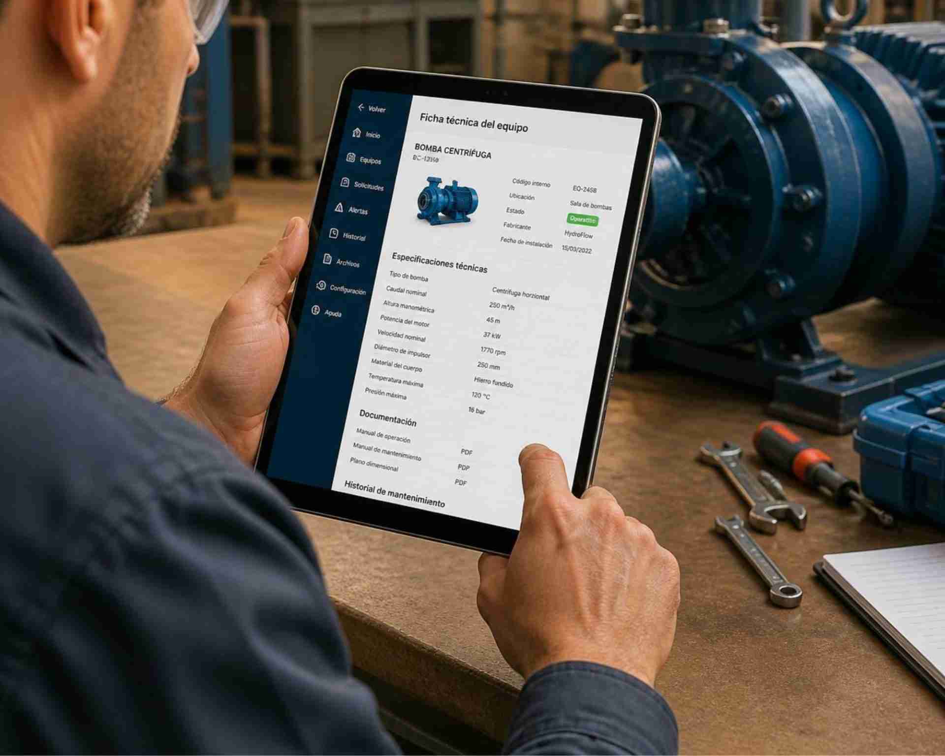Gestión de activos de clientes desde tablet en Ostya.app