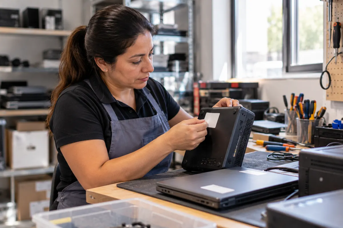 Taller de reparación que identifica cada equipo recibido para alimentar un portal de clientes para servicio técnico